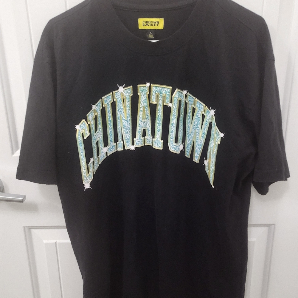 Chinatown Market Animal Print Shirt Spellout logo Black